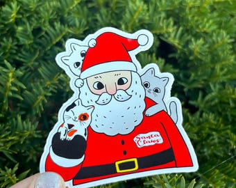 Christmas Santa Claws Sticker