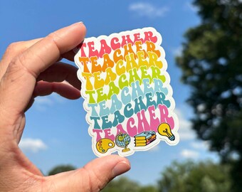 Pegatina de arcoíris para profesores: vinilo colorido para educadores