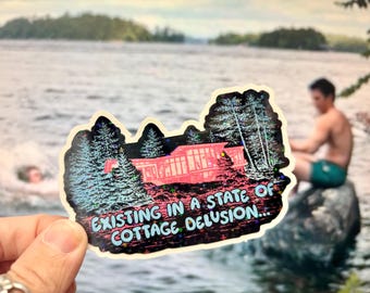 Existing in a State of Cottage Delusion Sticker | Rozanov Hockey Romance Meme | Bookish Humor Vinyl Sticker | Enemies to Lovers Reader Gift