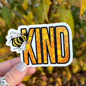 Bee Sticker - Bee sticker for laptop - Save the bees - Bee lover gift - Bee Gifts - Bee gifts for women - Flower Stickers - Bee Kind Sticker