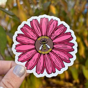 Bee Sticker - Bee sticker for laptop - Save the bees - Bee lover gift - Bee Gifts - Bee gifts for women - Flower Stickers - Bee Kind