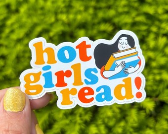 Hot Girls Read Sticker | Fun Book Lover Vinyl Decal for Readers