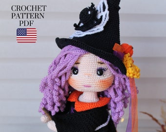 Crochet Halloween Witch Doll Pattern: Amigurumi PDF (English)