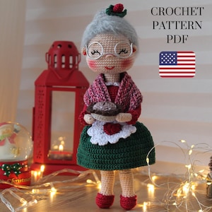 Crochet Cute Grandma Doll Pattern in English, Amigurumi Grandma Doll Pattern