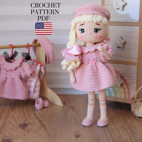 Modèles pdf pour poupées Barbie, modèle de robe et de corps Amigurumi PDF TUTORIEL ANGLAIS, modèle au crochet, poupée amigurumi