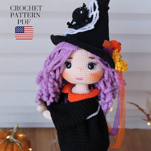 Crochet Halloween Witch Doll Pdf English Pattern, Amigurumi Halloween Doll Pattern