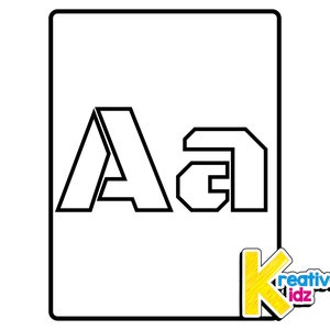Wielkie i małe litery alfabetu | Czcionka Military Stencil | Kolorowanki alfabetu ABC dla dzieci i maluchów | 27 stron do druku w formacie PDF