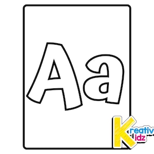 Letras del alfabeto en mayúsculas y minúsculas / Páginas para colorear del alfabeto ABC para niños y niños pequeños / 27 páginas imprimibles en PDF
