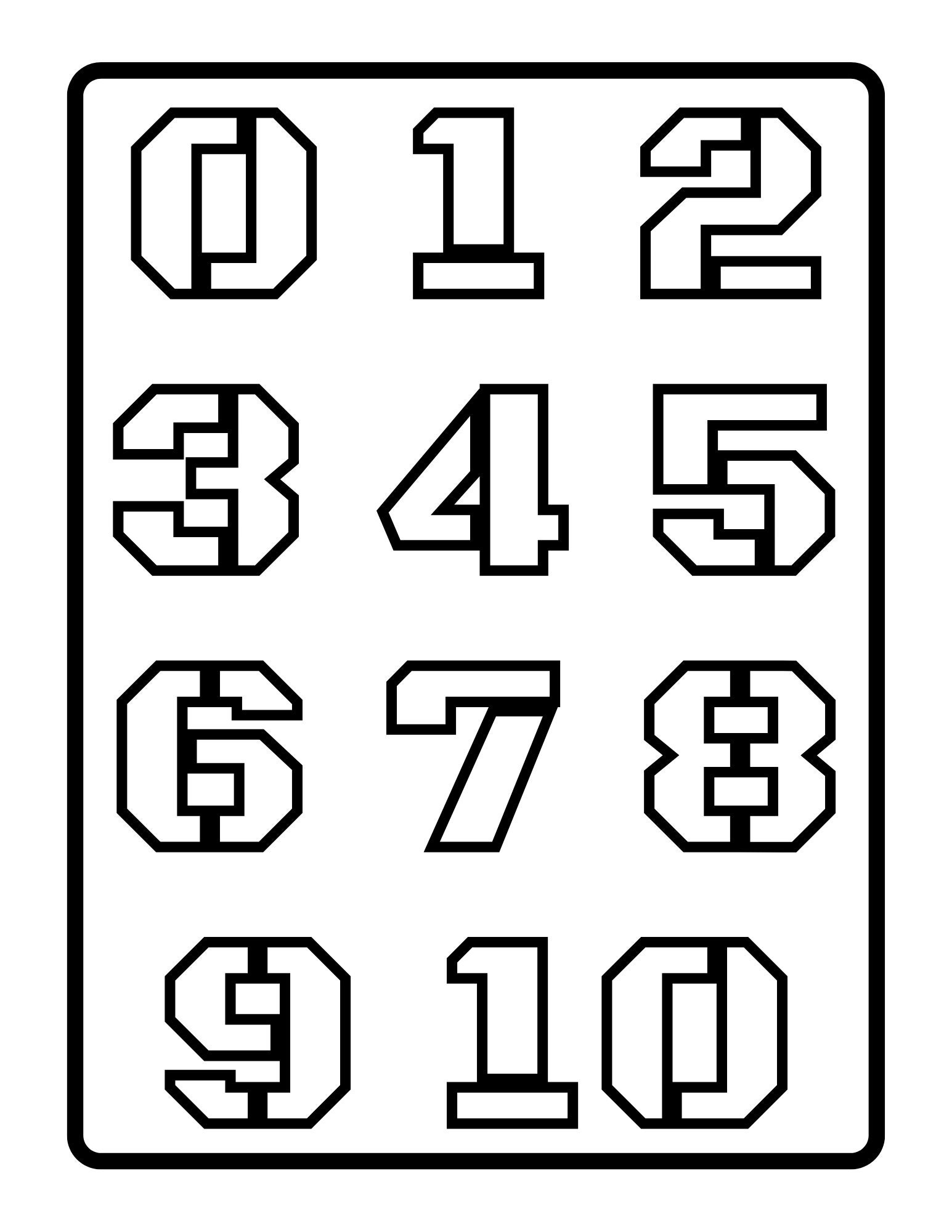 Numbers Printable Pages Military Stencil Font 1 to 30 Numbers Coloring ...