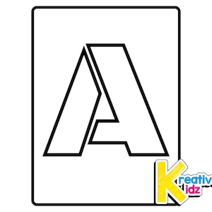 Litery alfabetu wielkich liter | Czcionka szablonowa wojskowa | Kolorowanki alfabetu ABC dla dzieci i maluchów | 27 stron do druku w formacie PDF