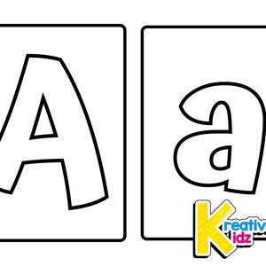 Paquete de letras del alfabeto en mayúsculas y minúsculas / Páginas para colorear del alfabeto ABC para niños y niños pequeños / 54 páginas imprimibles en PDF