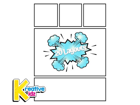 Blank Comic Book Pages Printable Comic Sketch Pages for Kids - Etsy