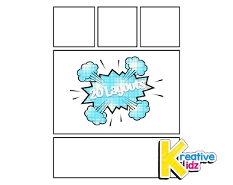 Plantilla de cómic / 20 diseños únicos para niños (PDF imprimible)