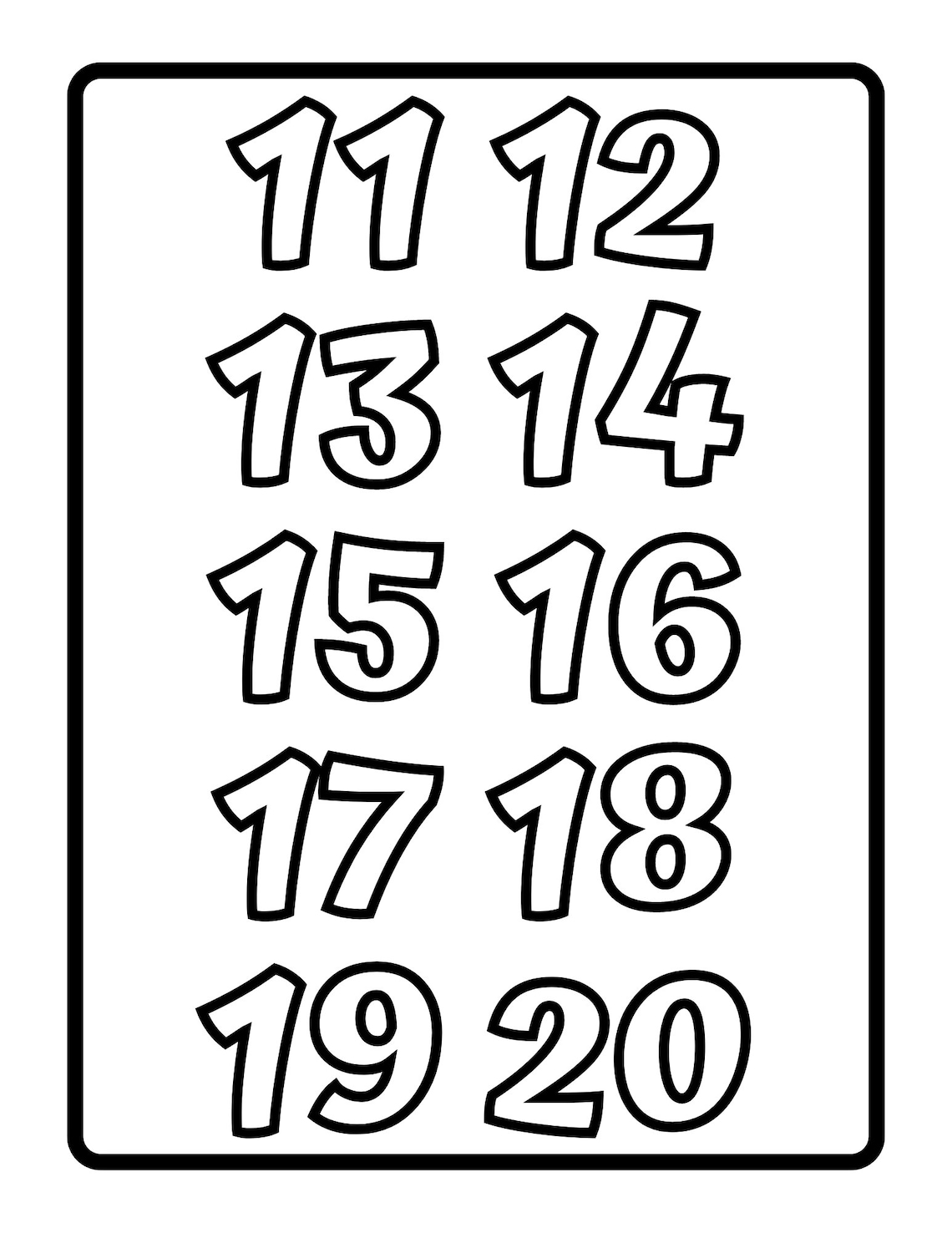 Numbers Printable Pages 1 to 30 Numbers Coloring Pages for Kids and