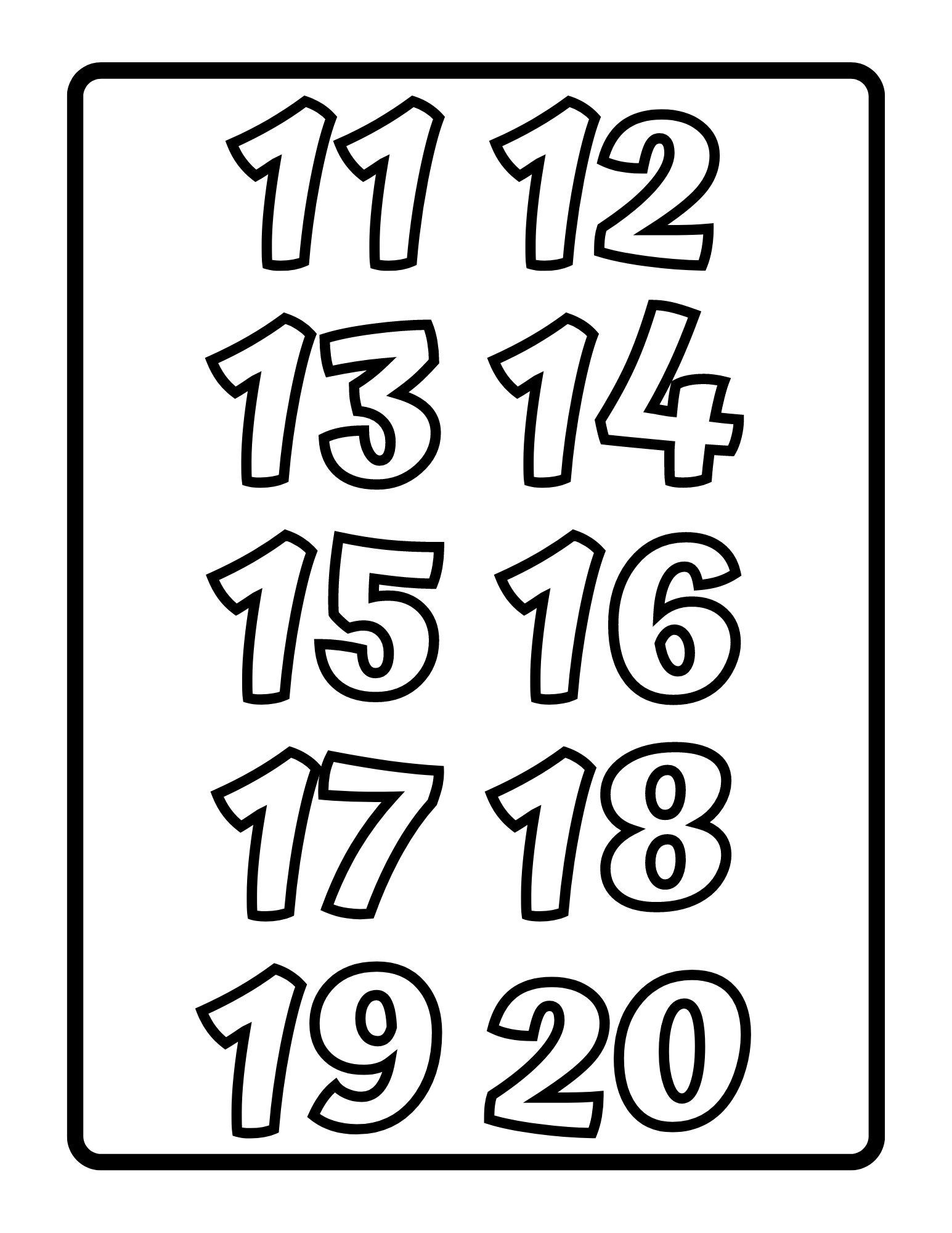 Numbers Printable Pages 1 To 30 Numbers Coloring Pages For Kids And 