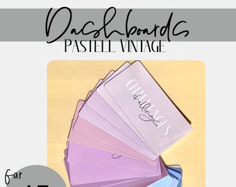 Laminierte Dashboards Vintage Pastell in vielen Farben für A7-Umschläge