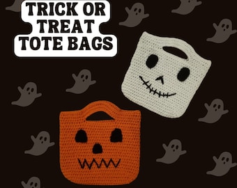 Trick or Treat Tote Bag- Halloween Crochet Bag