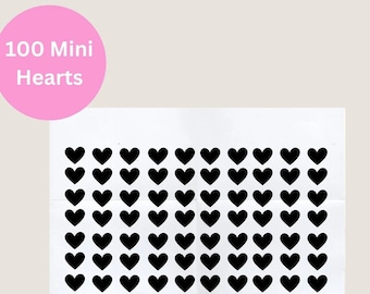 Mini Heart Sticker Sheet: Decorative Vinyl Embellishments