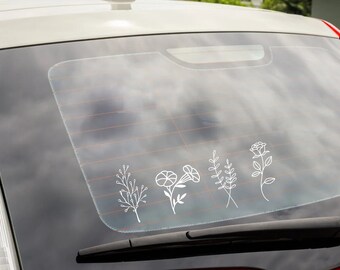 Birth Month Flower Car Decal: Customizable Vinyl Sticker