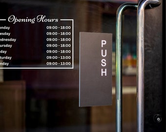 Customizable Opening Hours Vinyl Sticker - Shop Schedule Decal