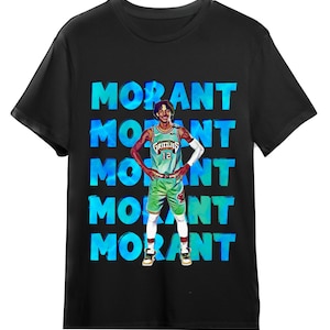 Ja morant  png file , Tshirt  Design , bootleg tee design, ready to print, Basketball player, 90s, rapper, rap tee design, 300 dpi