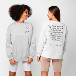 Liebe Person hinter mir, ästhetisches übergroßes Sweatshirt, Person hinter mir Sweatshirt, Trending Png, psychische Gesundheit, Gott