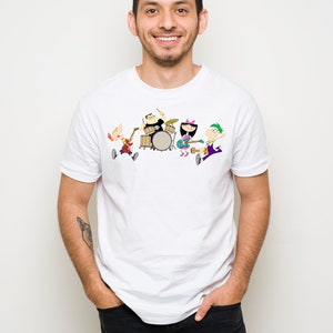 Phineas And Ferb Band Unisex T Shirt/Tee, Disney Cartoon, Easter Gift, Birthday Gift