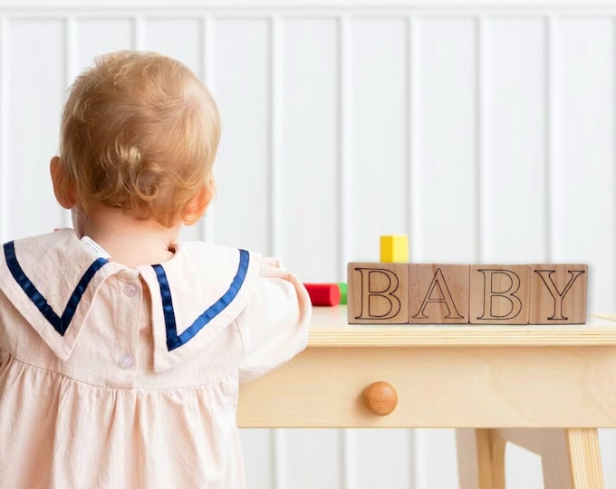 Name Blocks, Custom Gift for Kids, 1.5" Personalized Baby sign, Cristmas gifts Nursery Decor, Baby shower gift, wooden blocks, Baby Keepsake