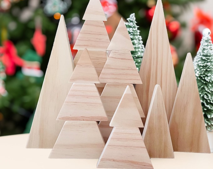 Christmas Trees, Large Free Standing Decorative Wooden Trees, Paintable Christmas Decor, DIY Holiday Craft, Holiday Gift, Housewarming Gift