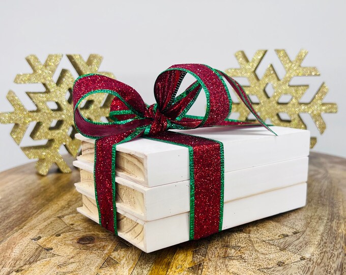 Christmas Tiered Tray Wooden Book Stacks | Christmas Decor | DIY Holiday Decoration | Christmas Gift for everyone | Table Shelf Decorations