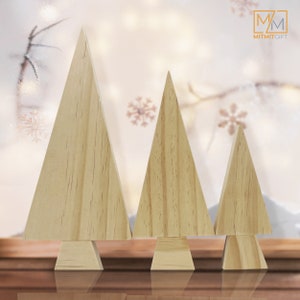 Christmas Tree Ornament Winter Wooden Trees Vintage Beauty Unique Gift Handmade Wood Trees Gift For Kids Home Decor Craft Supplies