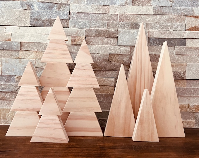 Christmas Trees, Large Free Standing Decorative Wooden Trees, Christmas Decor, DIY Holiday Craft, Holiday Gift, New Year's Trees, Paintable