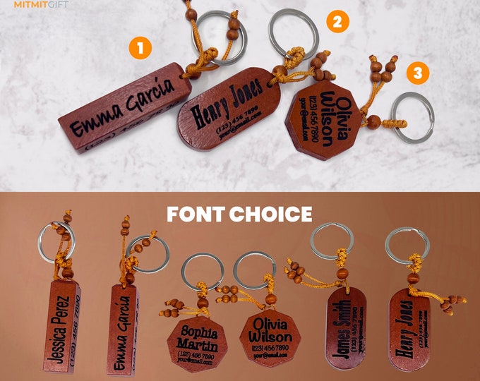 Custom Keychain, Luggage Tag, Backpack Tag, Personalized Name Tag, Travel Accessories, Wooden Keychain Ornaments, Christmas Tag Gift