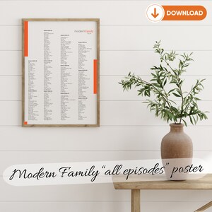 Modern Family All Episodes Poster | Tv-show fan art | Sex, Lies and Kickball | PDF & SVG Modern Family | Phil Dunphy Wall Art