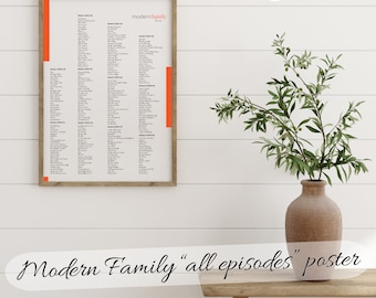 Modern Family All Episodes Poster | Tv-show fan art | Sex, Lies and Kickball | PDF & SVG Modern Family | Phil Dunphy Wall Art