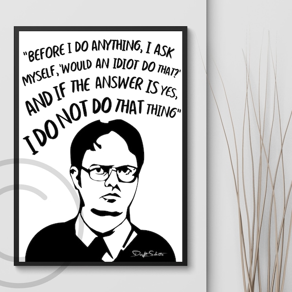 Dwight Schrute | The Office Wall Art | Funny Office Decor | Do Something | The Office Quote Poster | The Office Poster Dwight Schrute