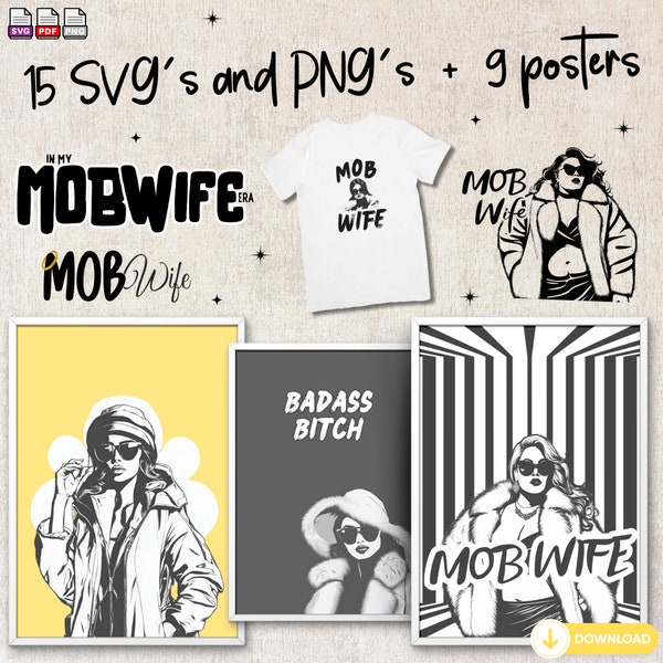 Mob Wife era SVG | Wife clipart PNG | In My Mob Wife Era Poster | Funny sassy svg for her | Cut file for Cricut | Mob Wife aesthetic