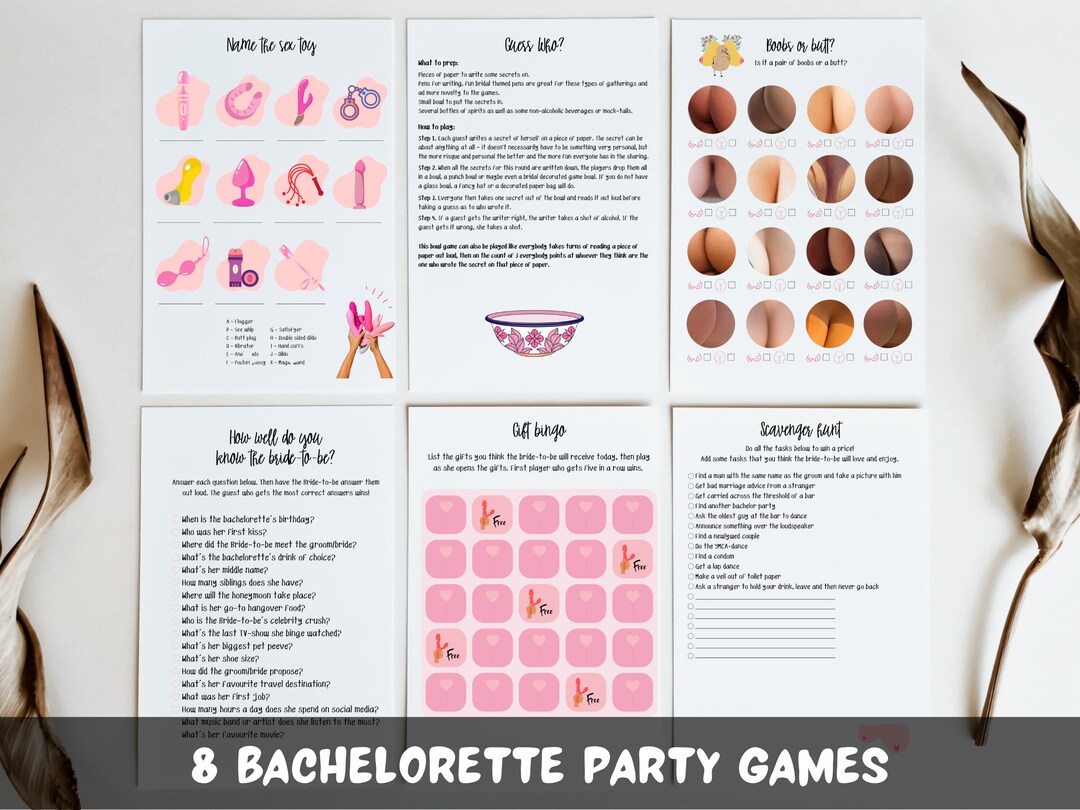 Fun Naughty Bridal Shower Games Bundle Dirty Bachelorette Games Dirty