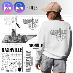 Nashville PNG Country Sweatshirt Design, Tennessee SVG-bestanden, Western Nashville Music City PNG, Country PNG, Western Cowgirl PNG, Tennessee