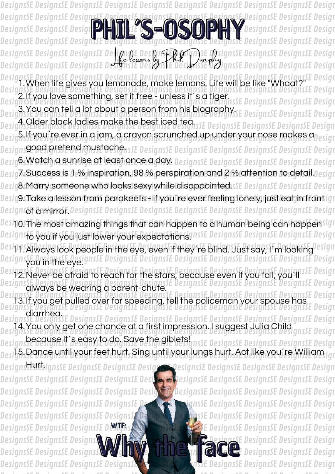 Modern Family Phil Dunphy Quotes Print PHIL'SOSOPHY Etsy