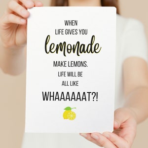 Modern Family Phil Dunphy Quotes Print | PHIL&#39;SOSOPHY Lemon Quote | Instant Download | Typography | Word Art | Poster | Life lessons