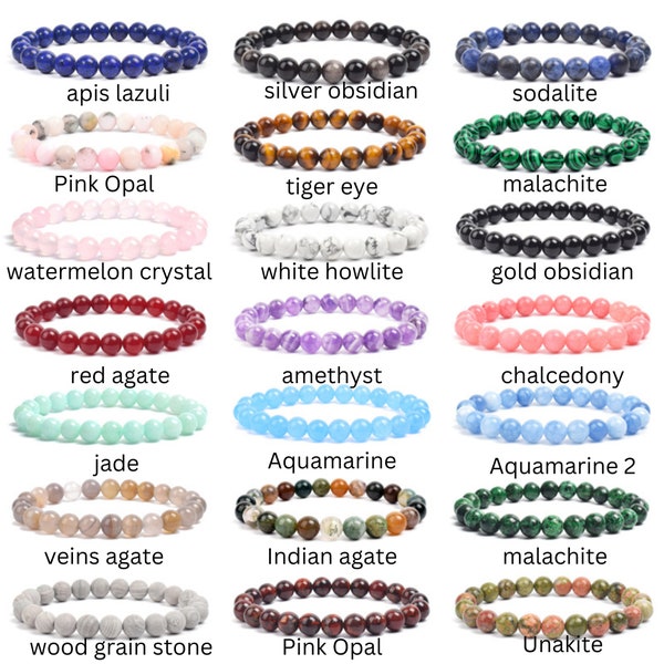 Heilkristall Armbänder,Edelstein Armbänder,spirituelles Armband,Stein Armband,Yoga Armband,Energie Armband Heilschmuck