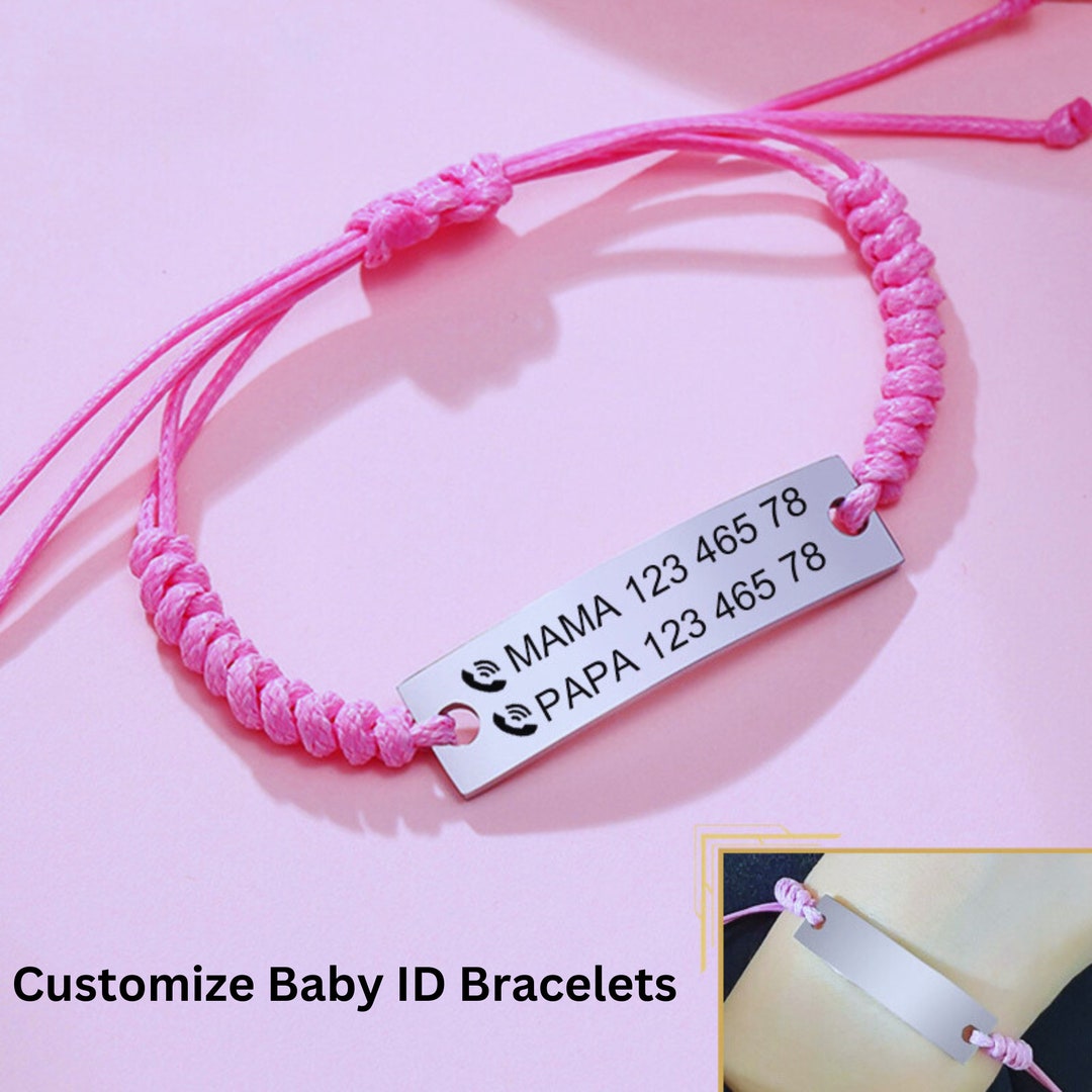 Customized Baby ID Bracelet Custom Baby Name Bracelets Gift Etsy