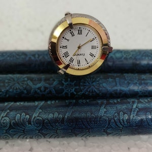Antique Brass Clock Compass Handle leather Wooden Walking Stick Designer style
