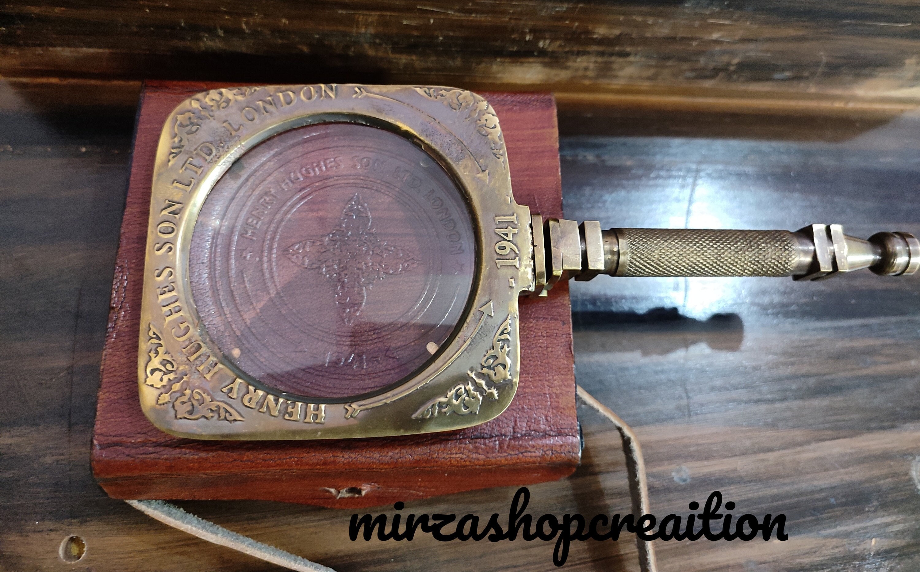 Loupe De Bureau Pliante Vintage En Laiton - Reproduction Antique Henry Hughes