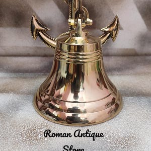 Nautical Brass Ship Bell: 10&quot; Wall Hanging Anchor Decor