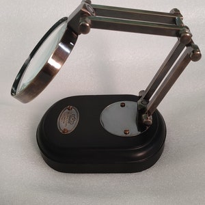 Loupe De Bureau En Laiton Vintage Antique Henry Hughes - Loupe Pliante Cadeau