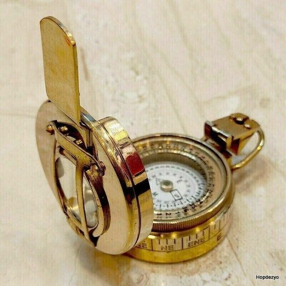 Boussole Militaire Vintage En Laiton - Style Ancien, Type Britannique Naval