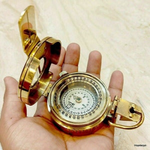 Brass Nautical Polish Military Compass Vintage Style Pocket Compass Gift item