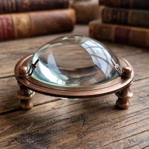 Brass Nautical Magnifying Glass: 10x Map Reader, Antique Finish